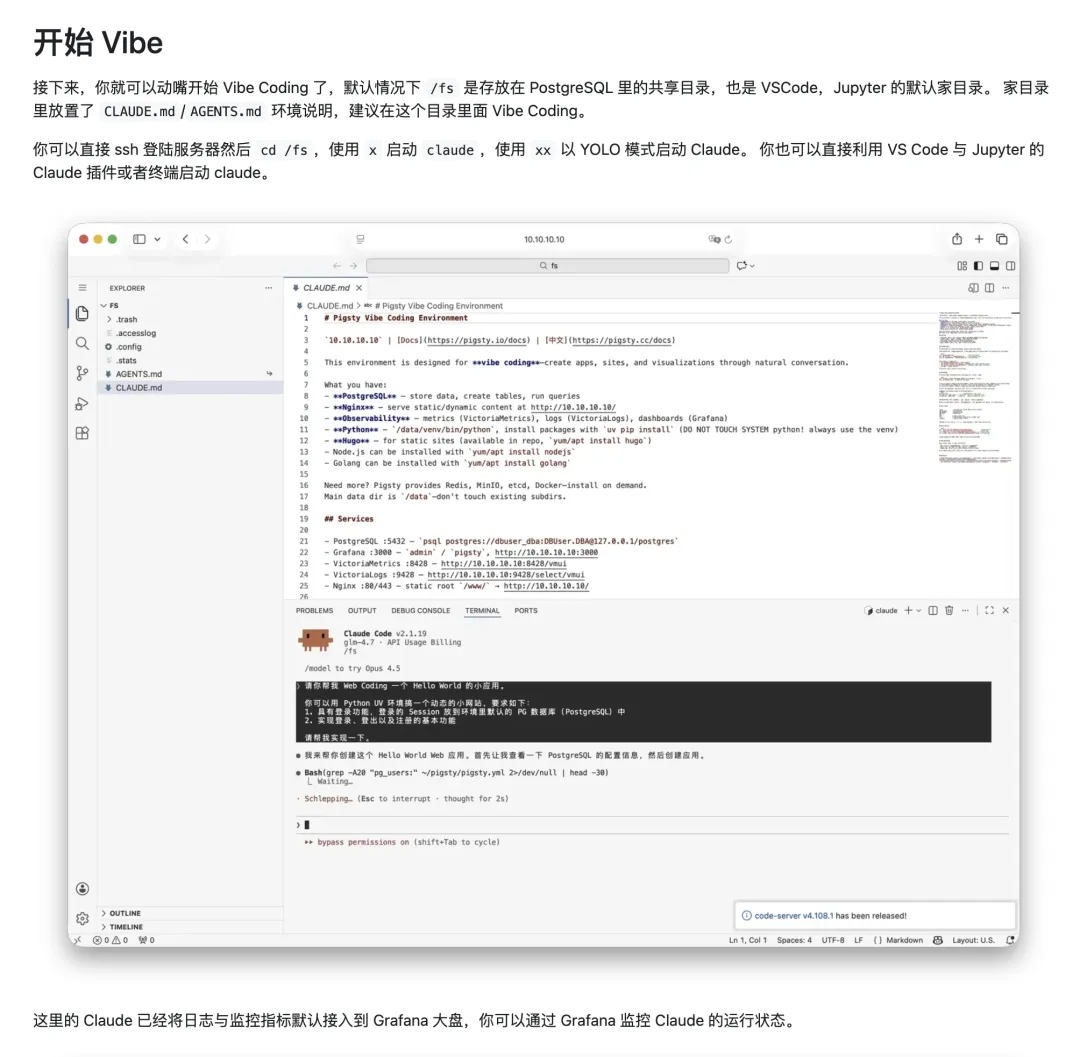 VS Code Vibe界面